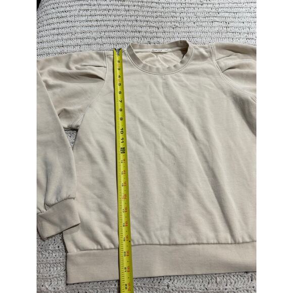 Marine Layer Enya Puff Sleeve Sweatshirt Style 16117 Womens Sz Small Cream *Flaw - Picture 4 of 16